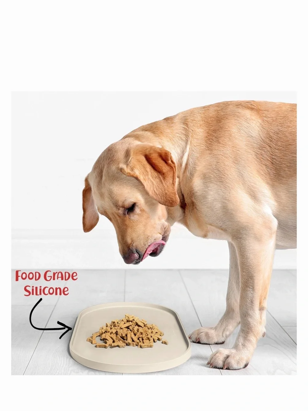 Non-Slip Pet Feeding Mat in Beige